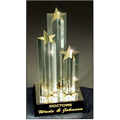 Triple Star Gold Reflective Acrylic Award - 11" Tall